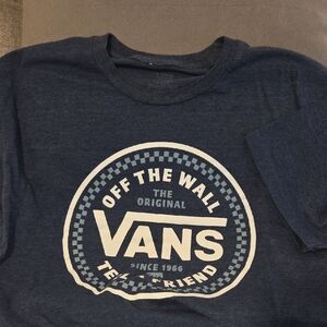 Bundle 2 For $15! Vans Dark Heather Blue Logo Tee, Mens Medium